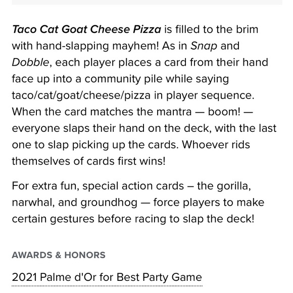 Taco Cat Goat Cheese Pizza Card Game by Dolphin Hat Games 2022 New / Sealed - Picture 4 of 4